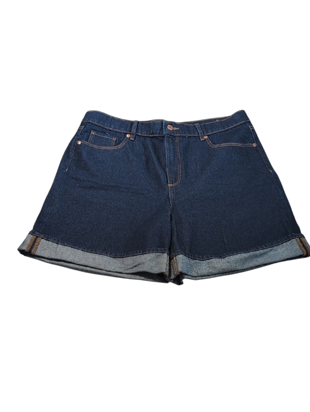 Loft Dark Wash Denim Jeans Shorts The Cuff Shorts Size 12/31